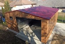 Garaż drewnopodobny - dach wiśnia - 6m x 6m - zdjęcie 2
