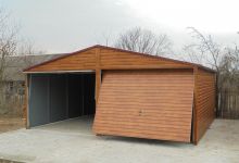 Garaż drewnopodobny z konstrukcją ocynk. - (6 m x 6 m) - zdjęcie 1