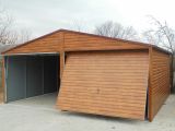Garaż drewnopodobny z konstrukcją ocynk. - (6 m x 6 m)