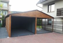 Garaż drewnopodobny z blachodachówką - (6 m x 6.5 m) - zdjęcie 2