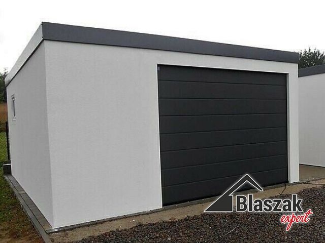 Garaż tynkowany - (3.95 m x 5.085 m)