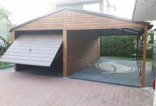 Garaż drewnopodobny z blachodachówką - (6 m x 6.5 m) - zdjęcie 4