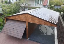 Garaż drewnopodobny z blachodachówką - (6 m x 6.5 m) - zdjęcie 5
