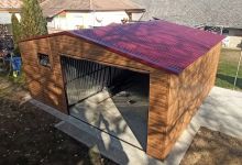 Garaż drewnopodobny - dach wiśnia - 6m x 6m - zdjęcie 1