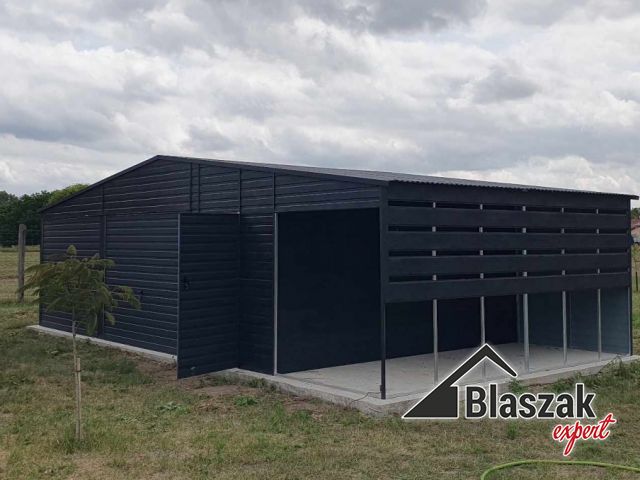 Garaż drewnopodobny w kolorze antracytu ze strukturą 3D! NOWOŚĆ - (11 m x 7 m)