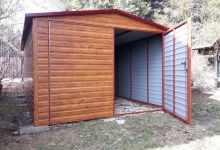 Garaż drewnopodobny brama dwuskrzydłowa - (4 m x 5 m) - zdjęcie 1