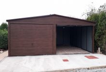 Garaż drewnopodobny całość orzech - (6 m x 5 m) - zdjęcie 1