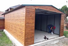 Garaż drewnopodobny złoty dąb - (4 m x 6 m) - zdjęcie 1