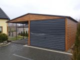 Garaż drewnopodobny z zadaszeniem - (6 m x 5 m)