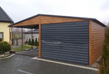 Garaż drewnopodobny z zadaszeniem - (6 m x 5 m) - zdjęcie 1