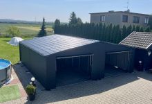 Podwójny garaż akrylowy RAL7016 - ( 8m x 7m) - zdjęcie 1