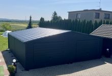 Podwójny garaż akrylowy RAL7016 - ( 8m x 7m) - zdjęcie 3