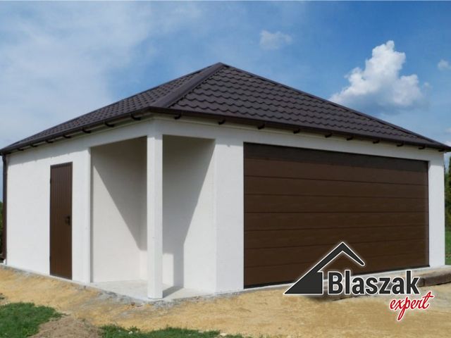 Garaż tynkowany - (3.95 m x 5.085 m)